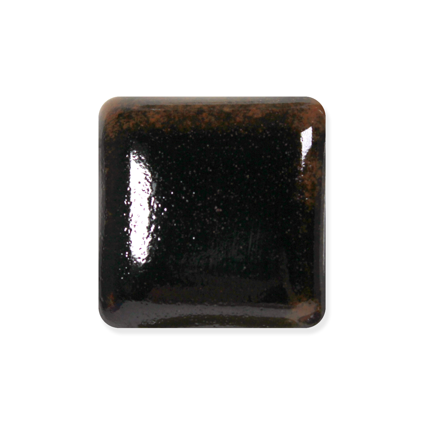 V-2 BRIGHT BROWN/BLACK ^10 GLAZE - Dry