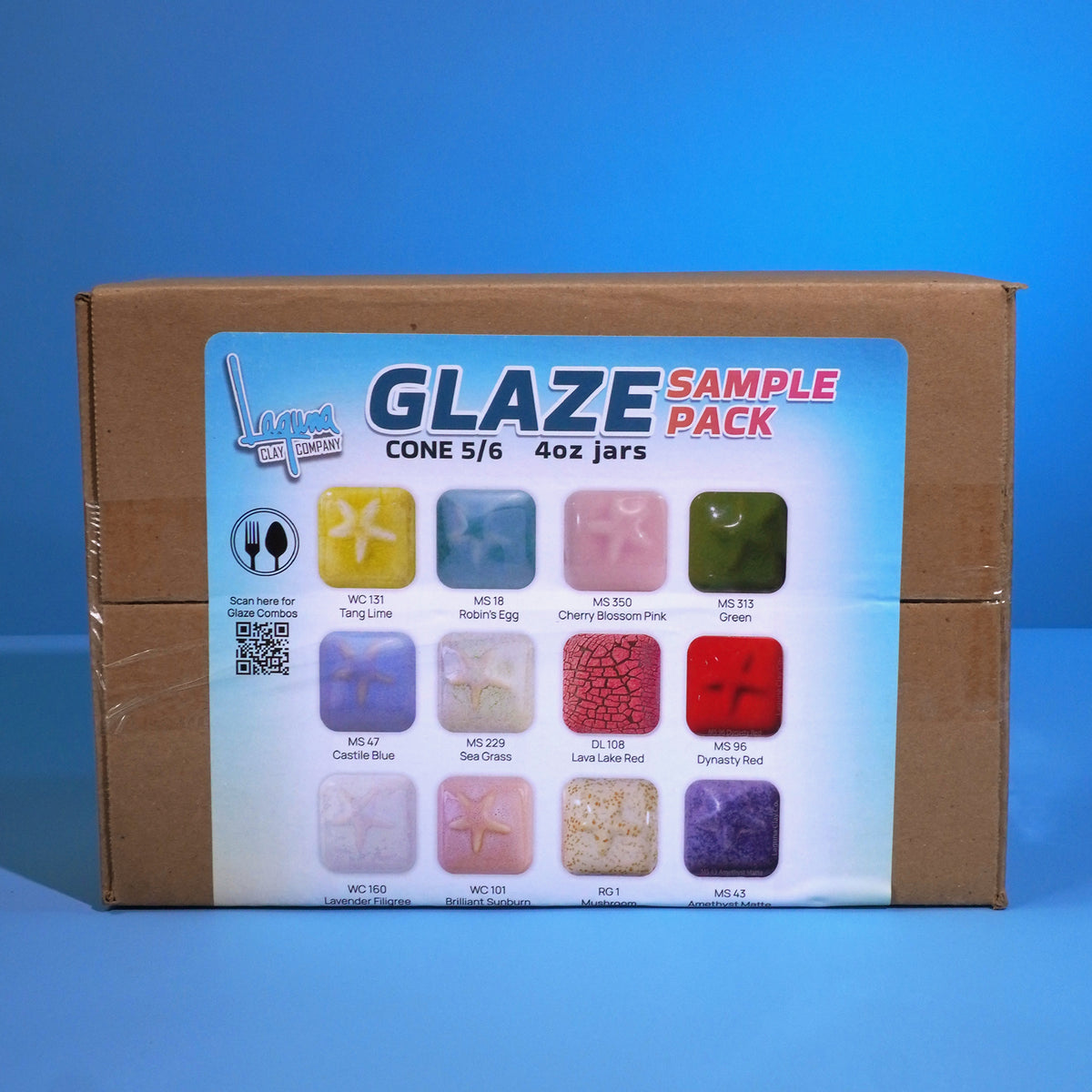 LAGUNA MID-FIRE GLAZE SAMPLE KIT-4oz JARS